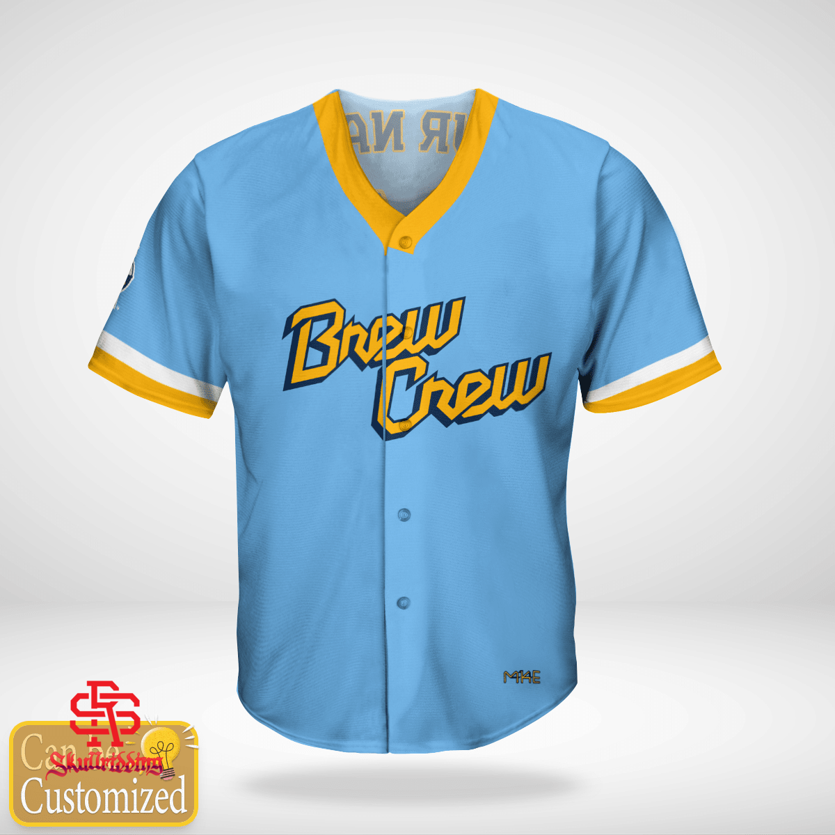 Brew Crew Powder Blue 2022 City Connect Custom Name and Number Baseball  Jersey - Milwaukee Brewers - Skullridding