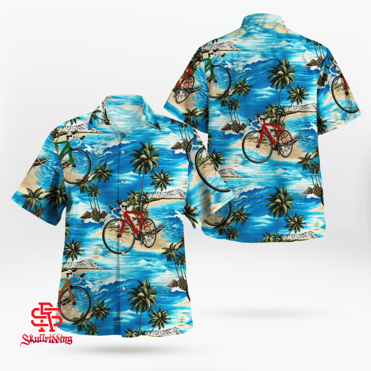 Cycling Watercolor Hawaiian Shirt