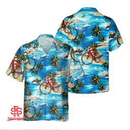Cycling Watercolor Pocket Hawaiian Shirt