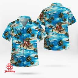 Cycling Watercolor AOP Regular Hawaiian Shirt