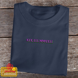Custom Roman Numeral Matching Embroider T-Shirt  and Hoodie