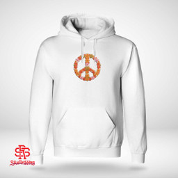 Peace and Love Hippie Daisy Flower Peace Sign Embroidered T-Shirt and Hoodie