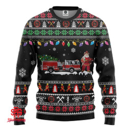 Firefighter Santa Ugly Sweater