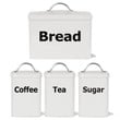 Homiu 4 Set Coffee Tea Sugar Bread Canister Bamboo Lid Food Storage Gold Black Premium