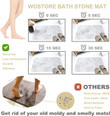 Bath Stone Mat 23.62 x 15.35 Inches Diatomaceous Bathroom Floor Mat Quick Drying Anti-Slip Doormat Marbling