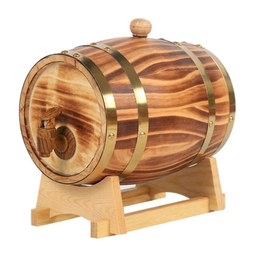 Oak Barrel, 1.5 L Oak Storage Barrel Built-in Foil Liner to Store Your Own Whiskey/wine barrel