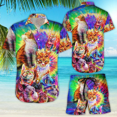 Cat Watercolor Colorful Hawaii Shirt