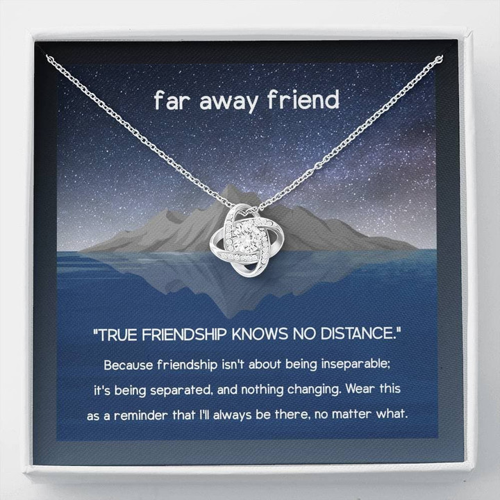 To My Far Away Friend Love Knot Necklace