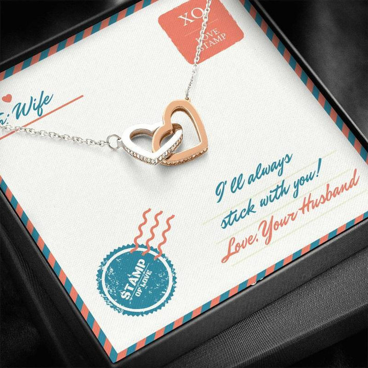 Interlocking Heart Necklace for Wife Emotional Gift for Wife Interlocking Heart Necklace Silver Gold Chain, Best Gift Idea, Christmas gifts, Birthday gift