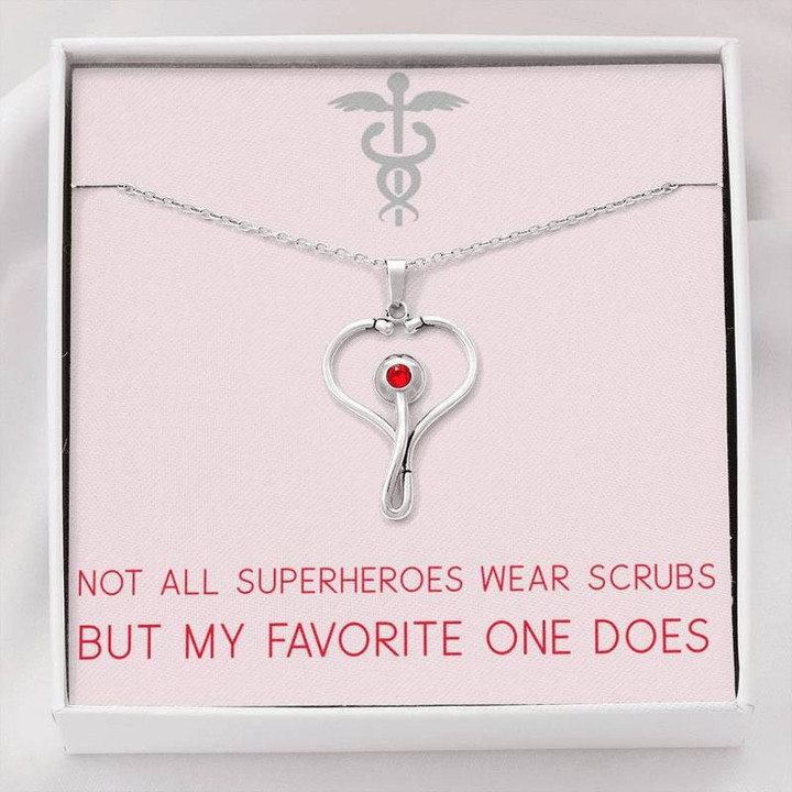 Superhero in Scrubs Stethoscope Necklace Gifts for Nurse, Nurse Birthday Gifts, Christmas gift for Nurses