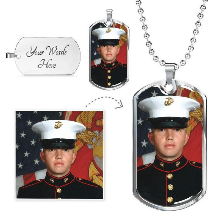 Luxury Dog Tag Necklace- Military Ball and Chain - Laser Etched