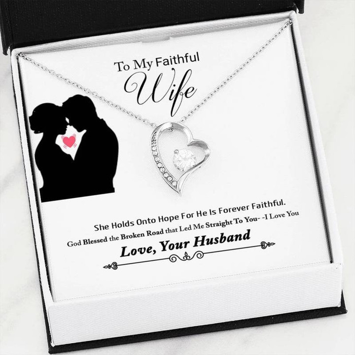 My Faithful Wife Forever Heart Necklace