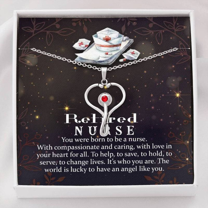 Retired Nurse  Stethoscope Necklace Gifts for Nurse, Nurse Birthday Gifts, Christmas gift for Nurses