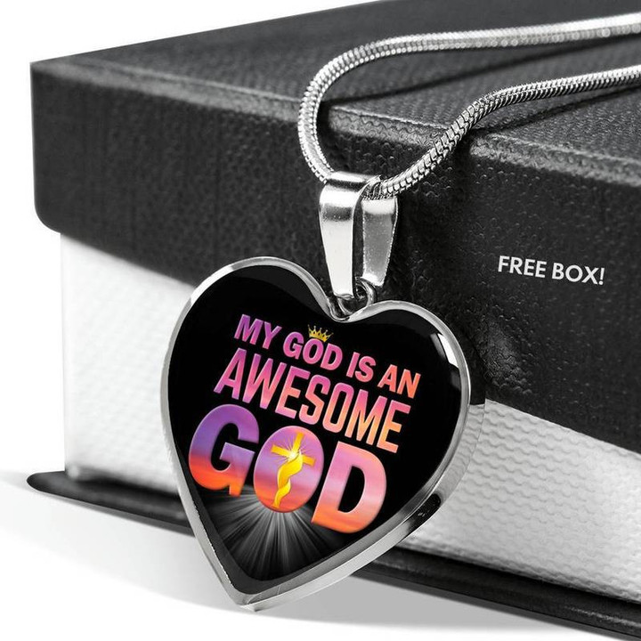 MY GOD IS AN AWESOME GOD Luxury Necklace Steel/Gold Chain, Best Gift Idea, Christmas gifts