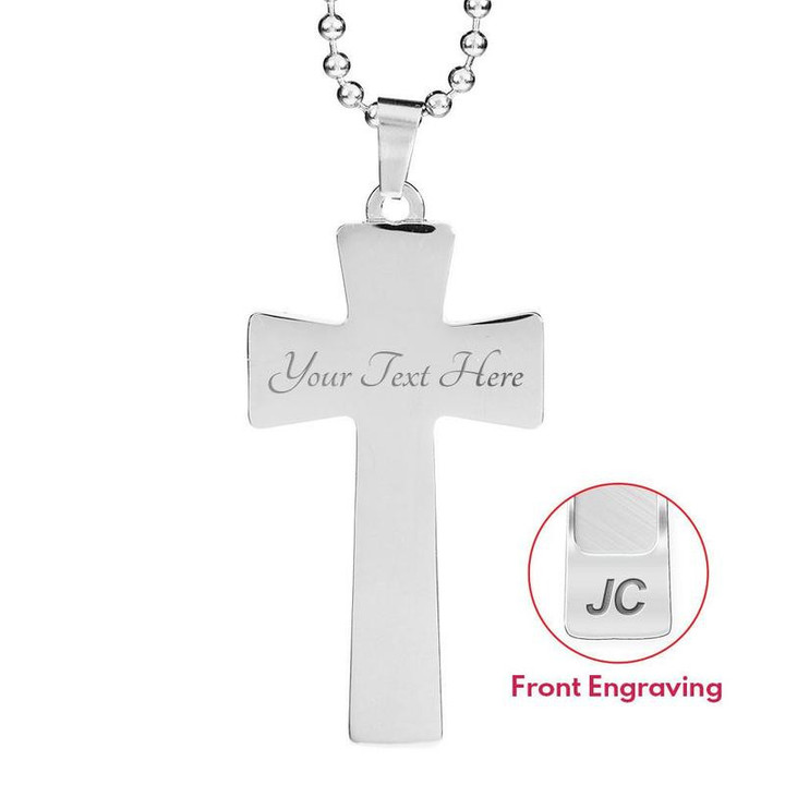 I Can Do All Things Through Christ Who Strengthens Me Faith Cross Necklace Cross Pendant with Military Ball Chain