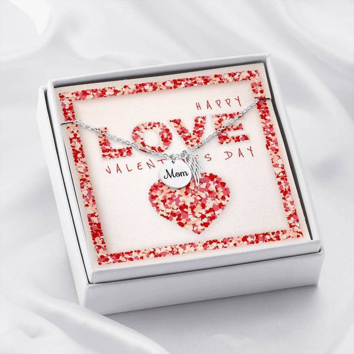 Happy love Valentines Day MOM Remembrance Necklace