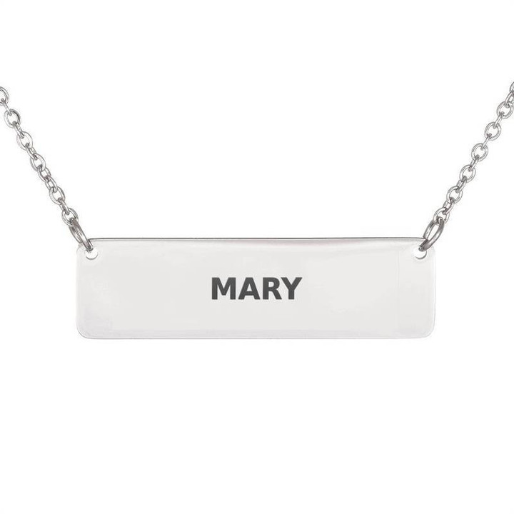Personalized Necklace - Engraved Bar Necklace - Valentine�??s Gift - Name Necklace - Coordinates - Best Friend Necklace - Mary Name Necklace