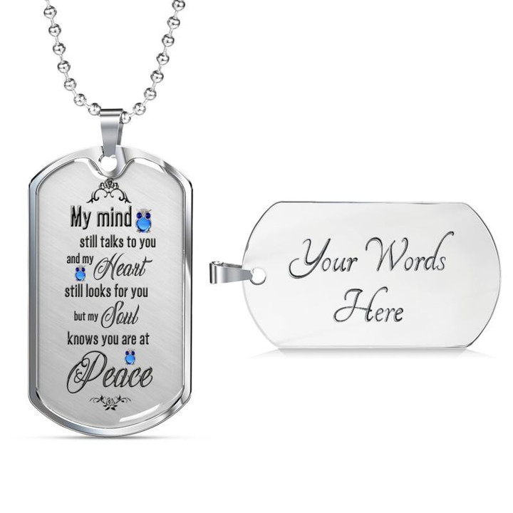 Owl My Mind Still Talks To You Luxury Dog Tag Necklace with Back Engraving-NA00655