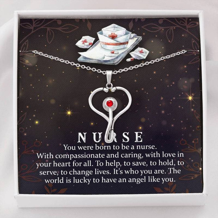 Stethoscope Swarovski Necklace - To Our Nurse Gifts for Nurse, Nurse Birthday Gifts, Christmas gift for Nurses