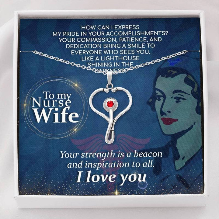Stethoscope Necklace To My Nurse Wife, Necklace For Nurse Wife, Best Gift For Nurse Wife From Husband, Gift For Wife, Perfect Gift For Nurse Wife. For Nurse Wife