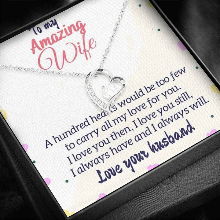To My Amazing Wife Forever Love Necklace Necklace Gold Chain, Best Gift Idea, Christmas gifts, Birthday gift
