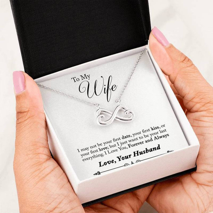 Infinity Heart Necklace for Wife-I Love You, Forever and Always Necklace Gold Finish Chain, Best Gift Idea, Christmas gifts