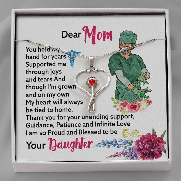 NURSE'S MOM -STETHOSCOPE NECKLACE Gifts for Nurse, Nurse Birthday Gifts, Christmas gift for Nurses