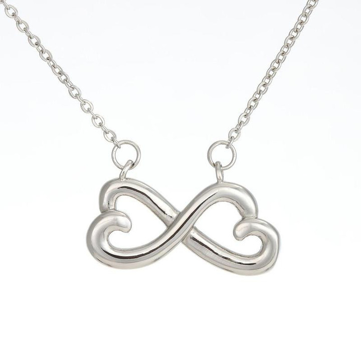 Happy love Valentines Day Infinity Hearts Necklace