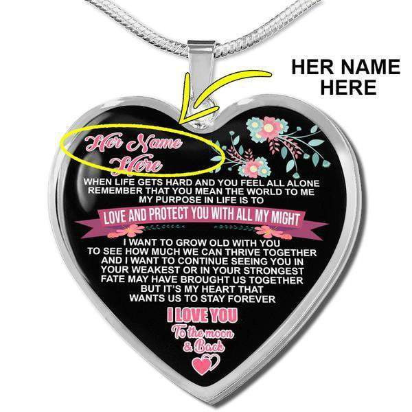 Custom Name - Heart Necklace - CustomSO-01 Best Gift Idea