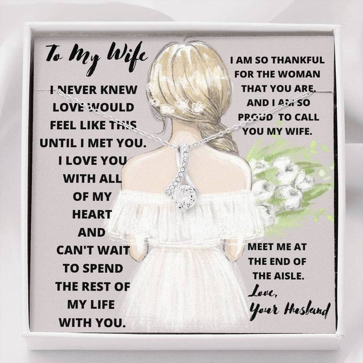 To My Wife From Husband Wedding Necklace With Message Card Wedding Gift From Groom To Bride