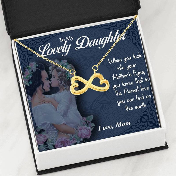 To My Lovely Daughter Infinity Necklace Necklace Gold Chain, Best Gift Idea, Christmas gifts, Birthday gift