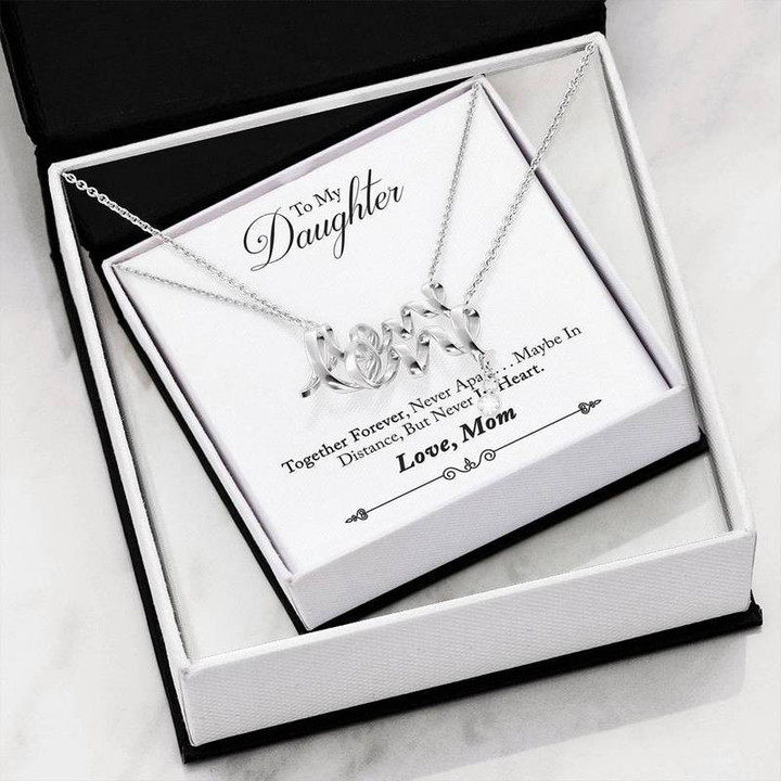 Together Forever  - Scripted Love Necklace With Gift Box Message Gift for Christmas, Gift idea for family,Jewelry Made in US
