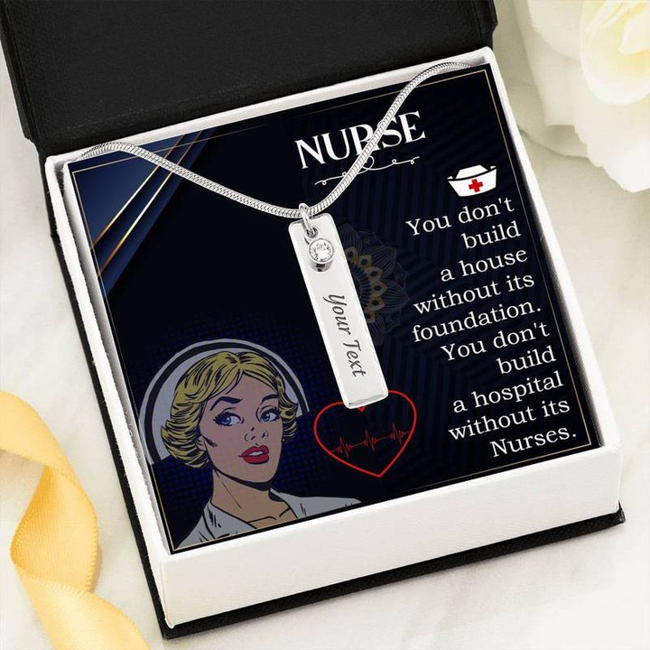 Birthstone Name Necklace To Nurse, Necklace For Nurse, Best Gift For Nurse From Love, Gift For, Perfect Gift For Nurse, For Nurse
