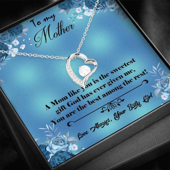 Best Gift FROM  DAUGHTER TO MOTHER Forever Love Necklace with on Demand Message Card Gift Necklace Gold Finish Chain, Best Gift Idea, Christmas gifts