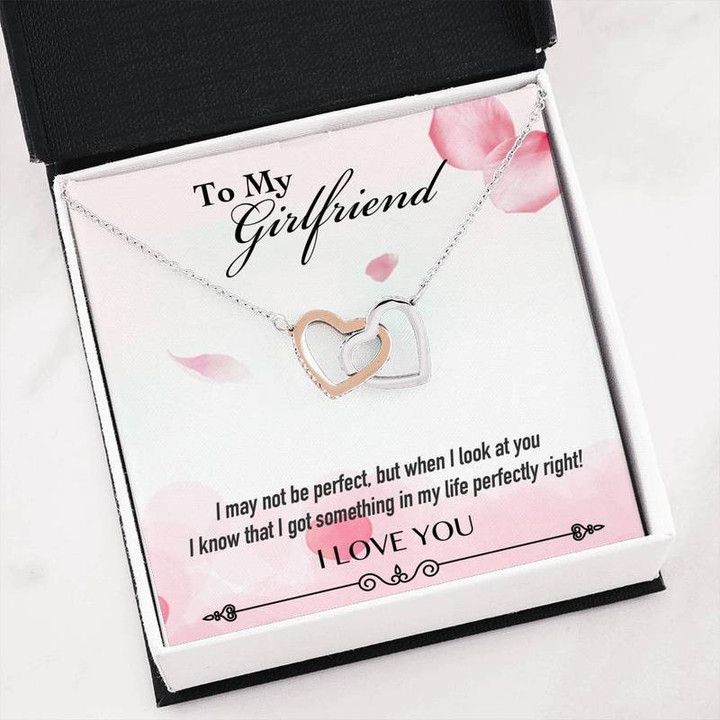 To My Girlfriend Forever Love - Interlocking Heart Necklace Gift for Christmas, Gift idea for family,Jewelry Made in US
