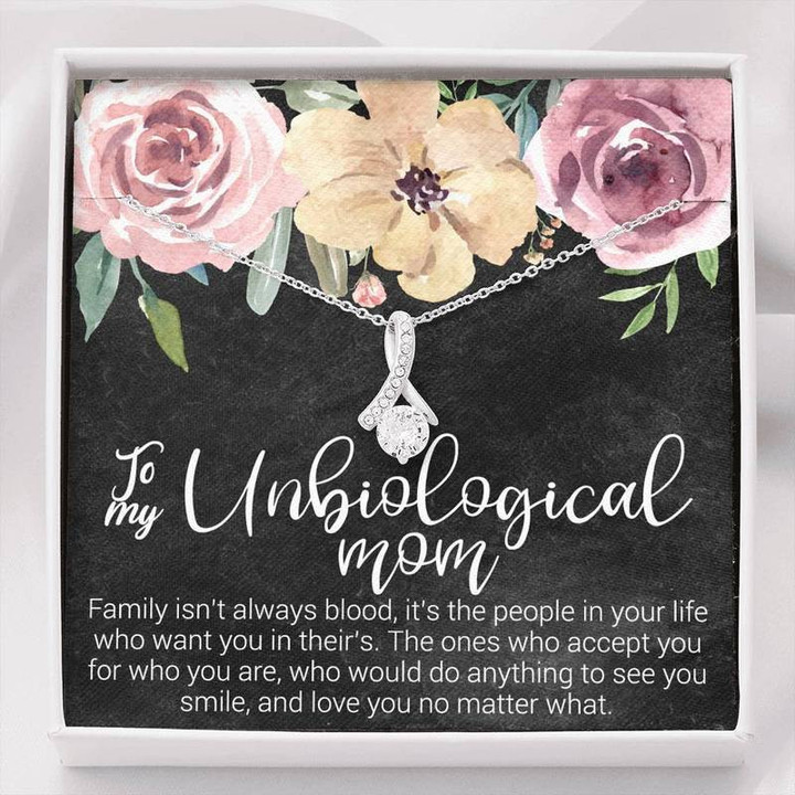 Unbiological mom alluring beauty necklace gift. gift for unbiological mom