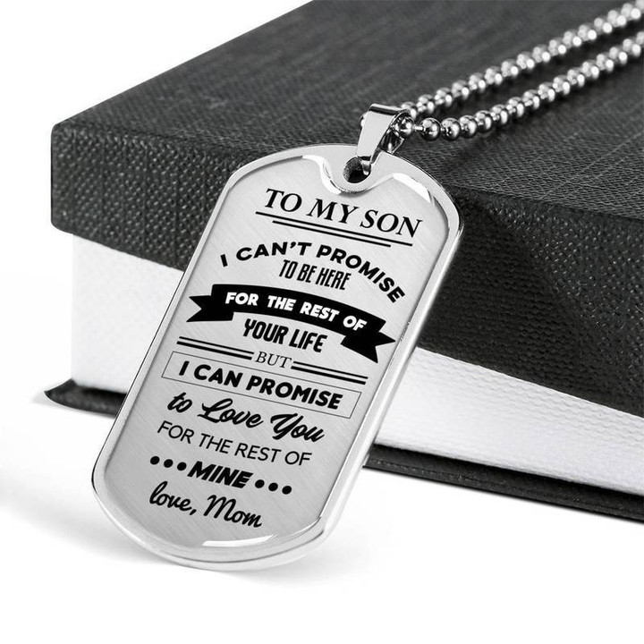 To My Son I Can Promise To Love You Dog Tag Necklace Gift for Christmas, Gift idea for family,Jewelry Made in US