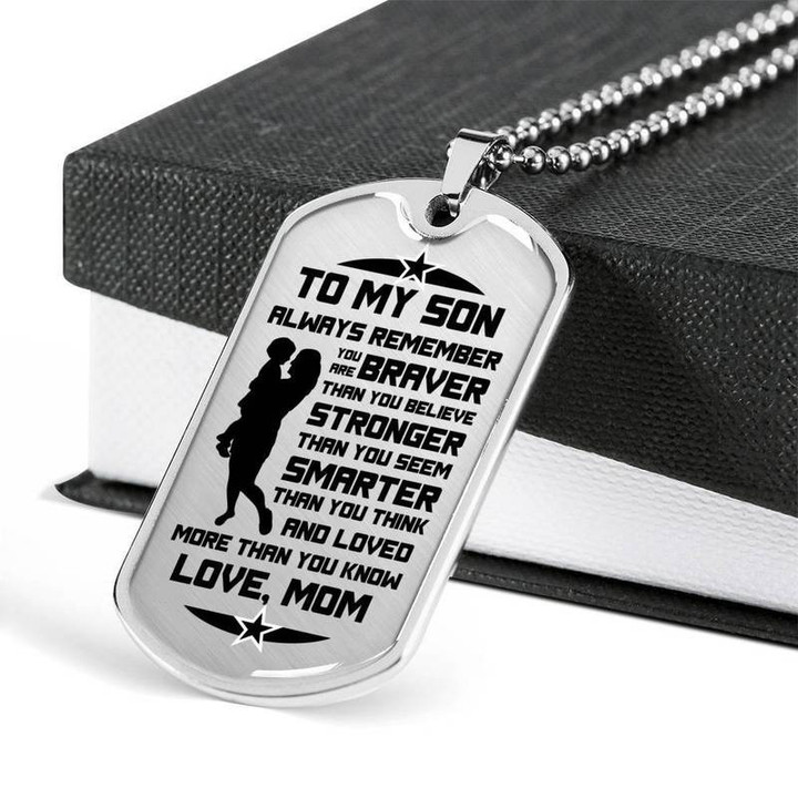 To My Son Always Remember Dog Tag Necklace Gift for Christmas, Gift idea for family,Jewelry Made in US