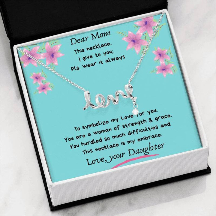 Dear Mom Necklace Steel/ Gold Chain, Best Gift Idea, Christmas gifts