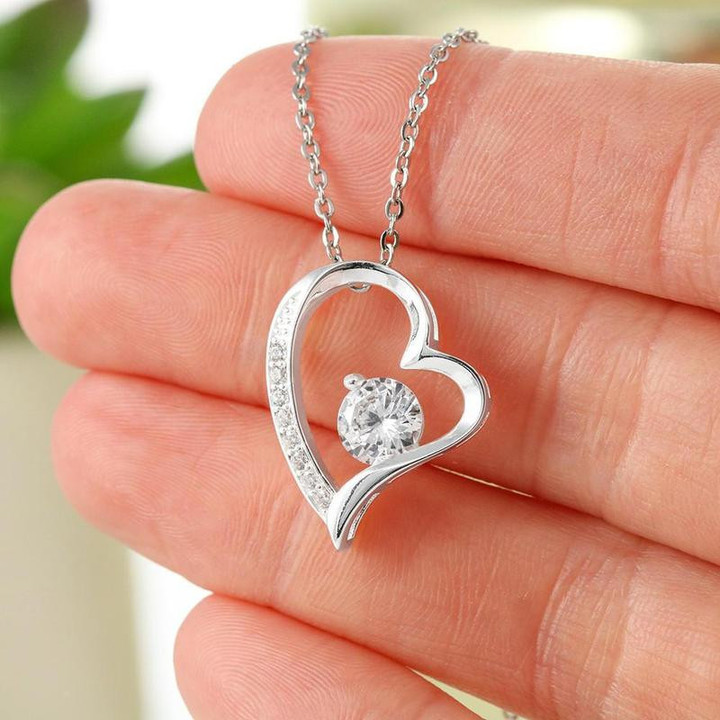 Forever Love Necklace with Personal Message from Husband to Wife- Heart to Heart