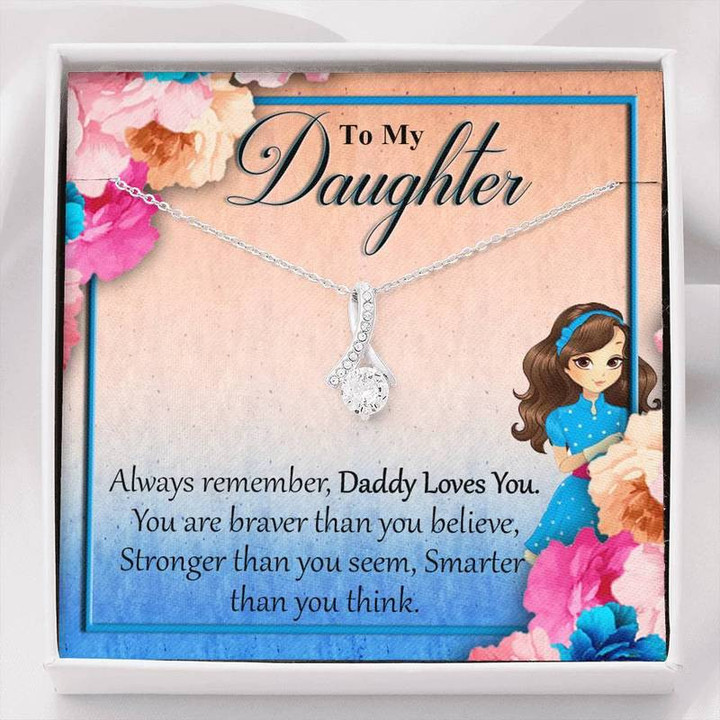 Alluring Beauty Necklace for Daughter Daddy Loves You