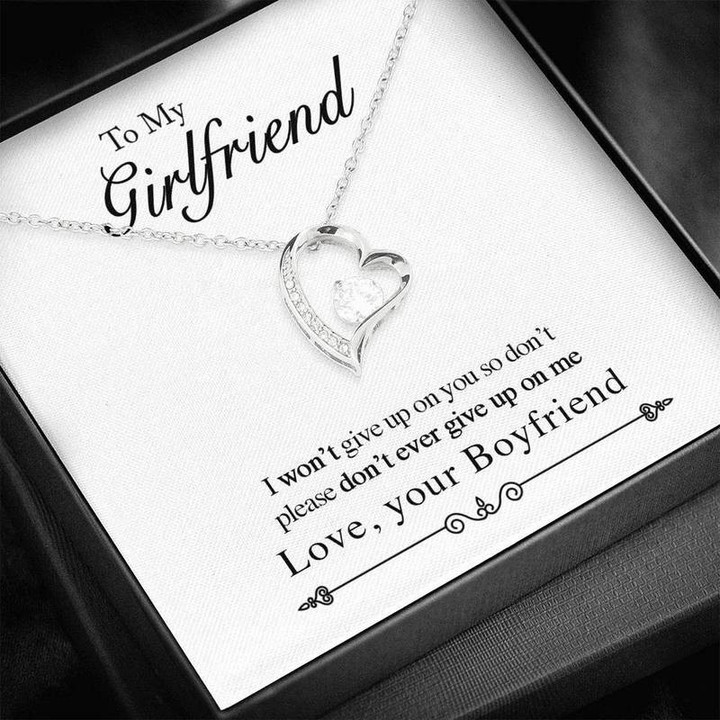 To My Girlfriend I Won't Give Up On You Necklace Gold Chain, Best Gift Idea, Christmas gifts, Birthday gift