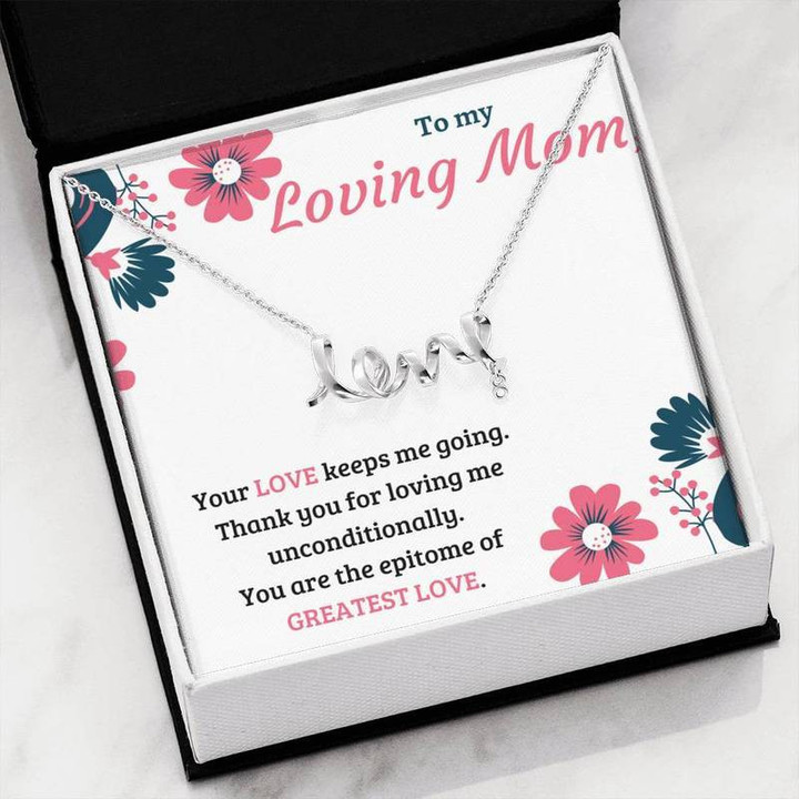 To My Loving Mom - Elegant and Dainty Necklace Gift for Christmas, Gift idea for family,Jewelry Made in US