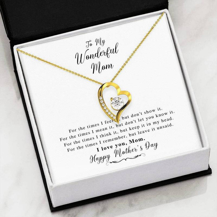 To My Wonderful Mom - Forever Heart Gold Necklace Gift for Christmas, Gift idea for family,Jewelry Made in US