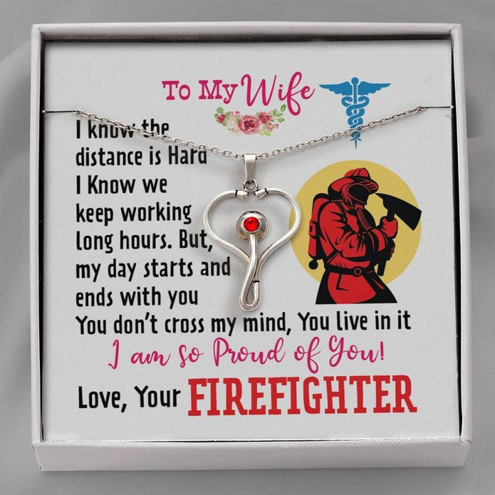 FIREFIGHTER'S WIFE-STETHOSCOPE NECKLACE