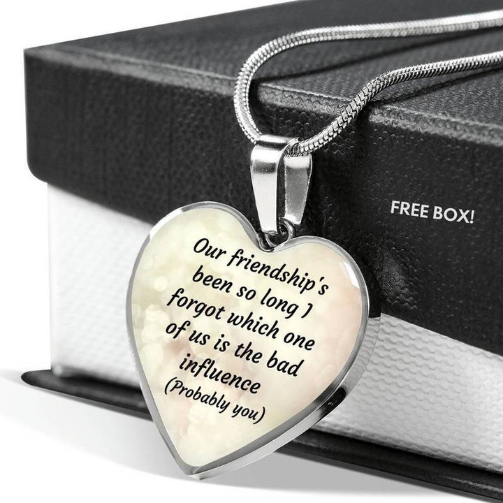 Funny Friendship Heart Pendant With Luxury Necklace Chain Necklace Steel/Gold Chain, Best Gift Idea, Christmas gifts, Birthday gift