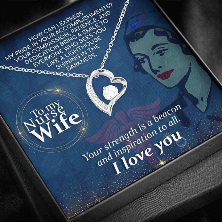 Forever Love Necklace To My Nurse Wife, Necklace For Nurse Wife, Best Gift For Nurse Wife From Husband, Gift For Wife, Perfect Gift For Nurse Wife. For Nurse Wife