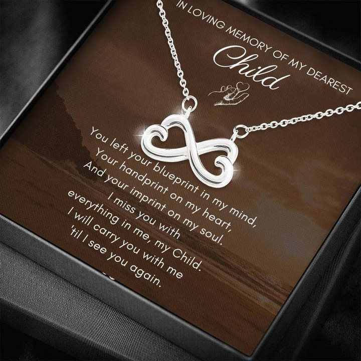 Your Handprint On My Heart Necklace Gold Chain, Best Gift Idea, Christmas gifts, Birthday gift