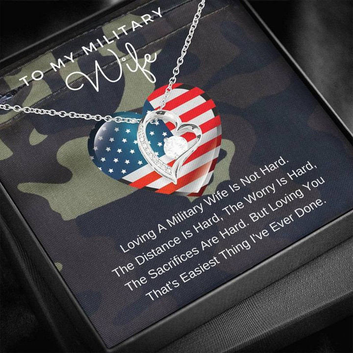To My Military Wife Necklace Forever LoveNecklace Necklace Gold Chain, Best Gift Idea, Christmas gifts, Birthday gift
