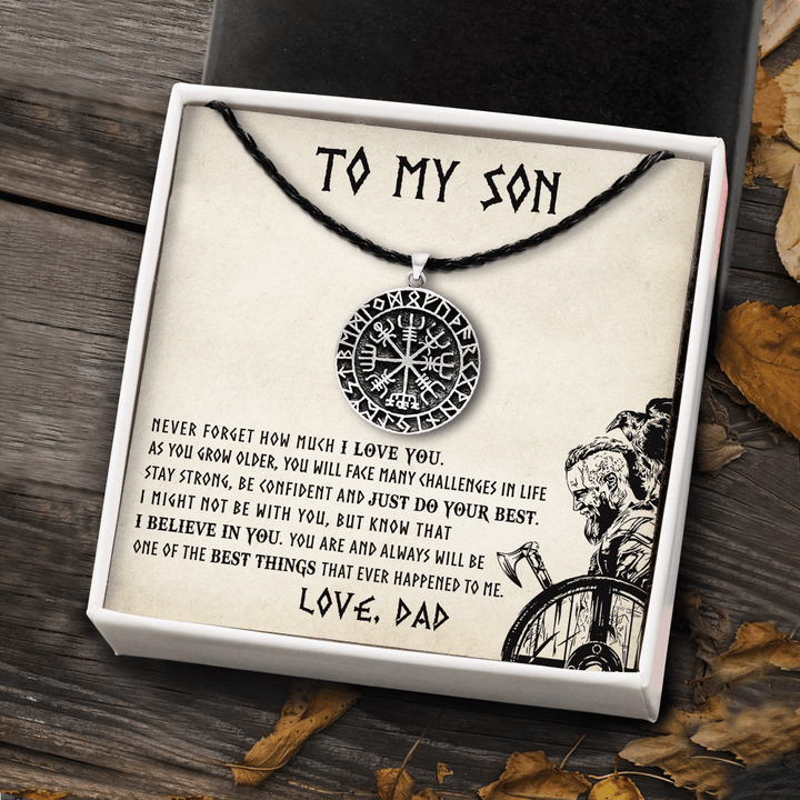 Viking Dad To Son - Never Forget How Much I Love You - Viking Compass To My Son Gift
